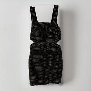 Wow Couture Dress S Black Gold Body Con Open Sides Party Club Night Out Concert